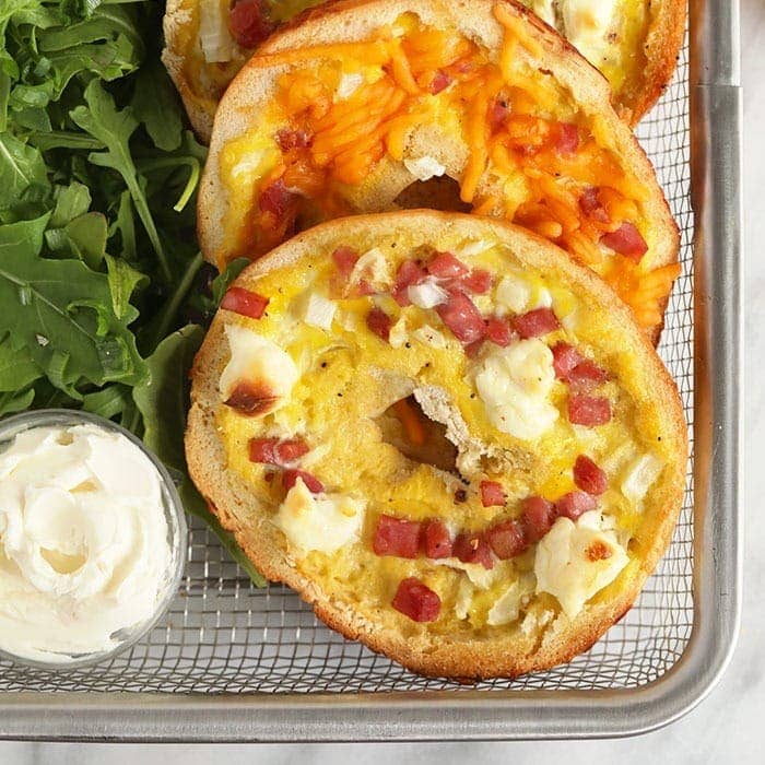 Easy Make-Ahead Bagel Ham & Cheese Quiche for Brunch